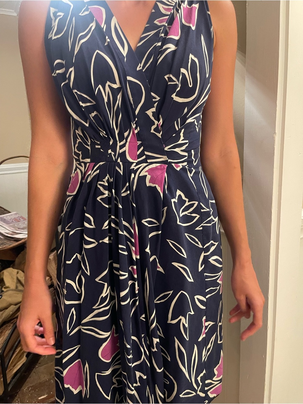 Nina Ricci Silk Wrap Dress Size 2 in Blue